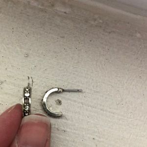 Metal and black earrings